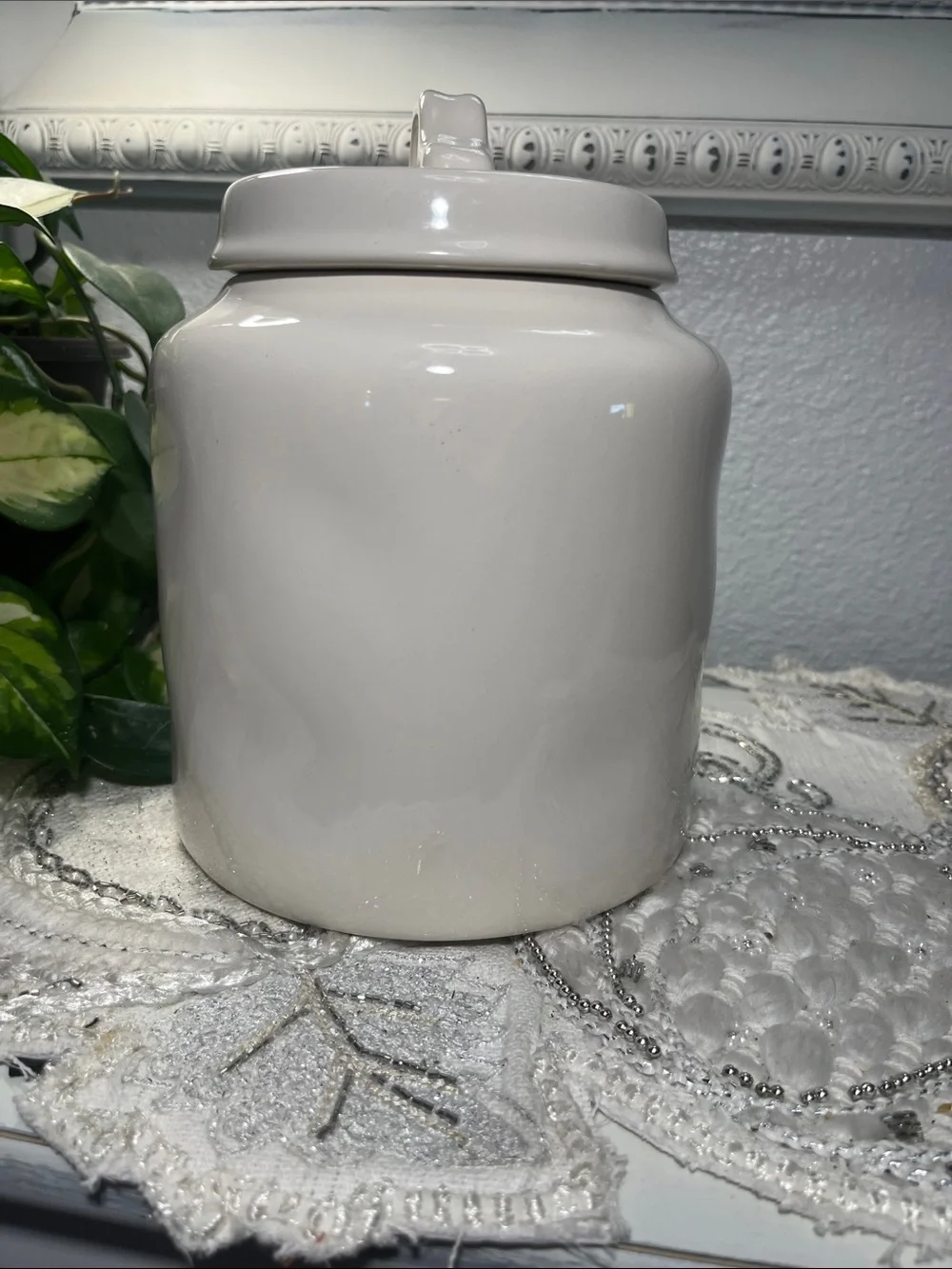 NWOT Rae Dunn Glazed Ceramic Canister w/ Lid
